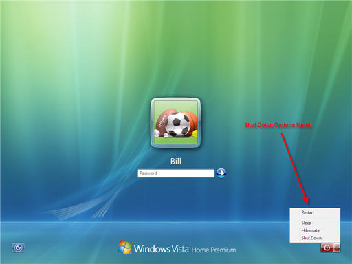 Shut Down Options Menu