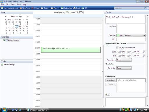 Windows Calendar