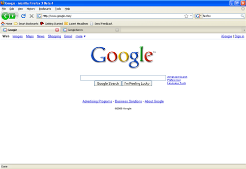 Firefox Web Browser 3 beta 4