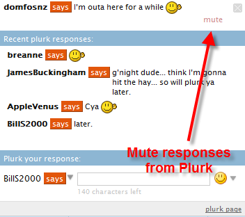 Plurk Mute Plurk Mute