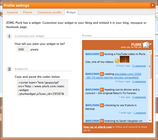 Plurk Widget Plurk Widget