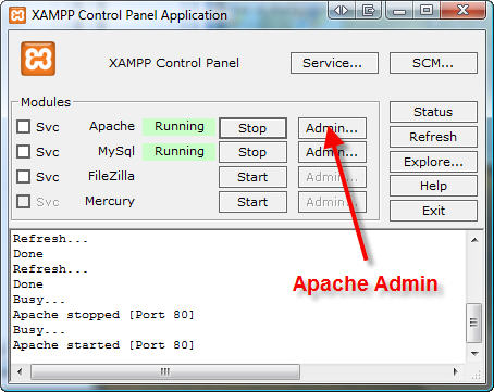 xampplite control panel xampplite control panel